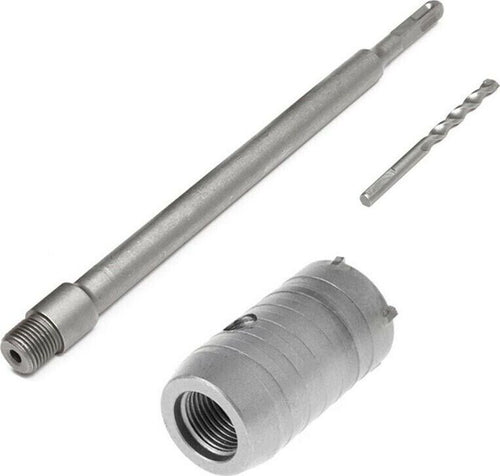 Fresa-Muro-40mm-Carotatrice-Tazza-40-Mm-Asta-Prolunga-60cm-Sds-Plus-Per-Trapano-Tools