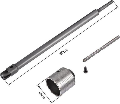 Fresa-Per-Muro-A-Tazza-65-Mm-Asta-Prolunga-50-Cm-Per-Trapano-Attacco-Sds-Plus-Tools