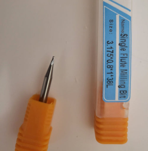 FRESATRICE PUNTE PER CNC 1 FLAUTO MILLING CUTTER PLEXI LEGNO PLASTIC DIAM 0.8