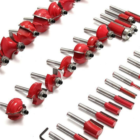 Frese-Legno-Gambo-8-Mm-X-Pantografo-Cornici-Set-Kit-35-Fresa-In-Valigetta-Tools