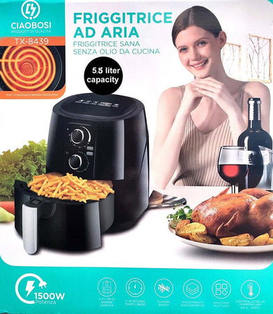 Friggitrice Ad Aria Calda Senza Olio Capacit? 5,5 Litri 1500 Watt Cucina Tx-8439 Casa e cucina/Elettrodomestici per la cucina/Friggitrici Trade Shop italia - Napoli, Commerciovirtuoso.it