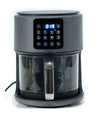 Friggitrice Ad Aria Con Cestello Trasparente In Vetro 1300w 4lt Display Led 200°