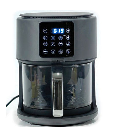 Friggitrice Ad Aria Con Cestello Trasparente In Vetro 1300w 4lt Display Led 200°