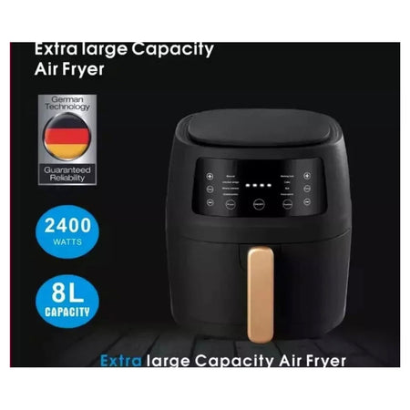 Friggitrice Ad Aria Da 8lt Smart Touch Screen Digitale 2400w No Olio Verdura Carne Pesce
