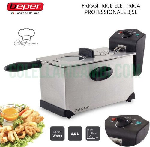 Friggitrice Elettrica Professionale in Acciaio 2000W Beper