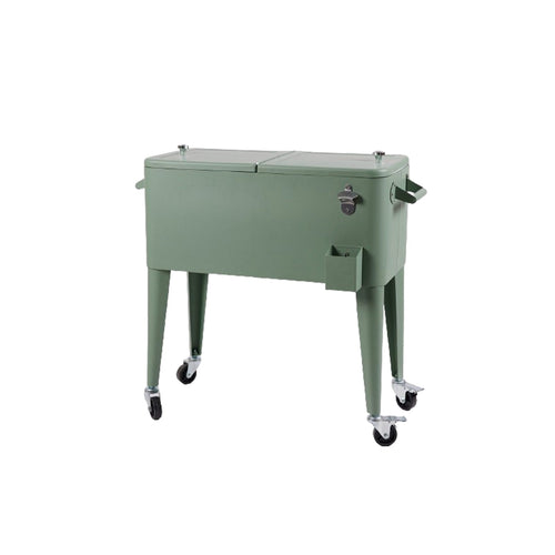 Frigo doppio contenitore con rotelle colore verde