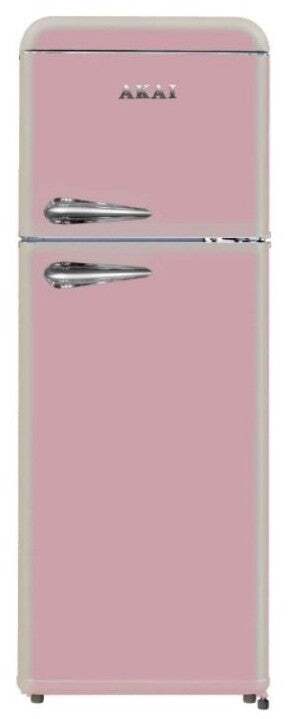 Frigorifero Doppia Porta Retro' Vintage Anni 50 AKAI CLASS280KPK cm cl. F Rosa