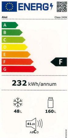Frigorifero Doppia Porta Vintage Anni 50 AKAI CLASS240KBL 147x55 cm cl. F Blu