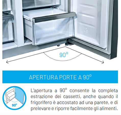 Frigorifero Side By Side Vetro Bianco GRF CA91831WG