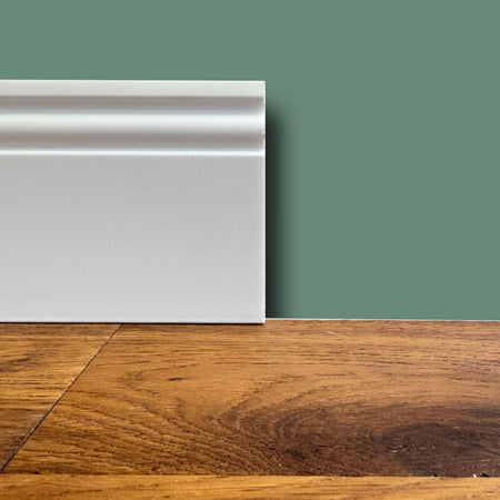 bancale da 100ml di Battiscopa DUCALE in POLIMERI linea BASICBOARD  120x15mm - BIANCO pitturabile