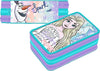 Frozen-Premium-Portapastelli-3d-Astuccio-3-Zip-Cerniere-Colori-E-Matite-Scuola