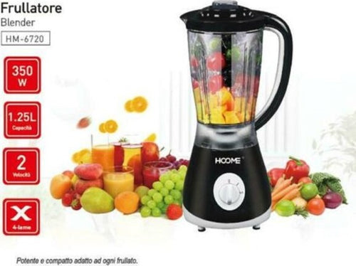 Frullatore-Elettrico-Tritatutto-Frutta-Frappe-1,25-Lt-350-Watt-Hoomei-Hm-6720
