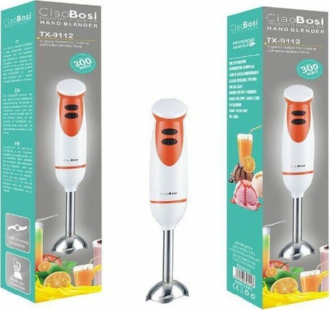Frullatore Mixer A Immersione 300w Lame Acciaio 2 Velocit? Cucina Trita Tx-9112 Casa e cucina/Elettrodomestici per la cucina/Robot da cucina frullatori e impastatrici/Frullatori/Tritatutto e mini frullatori Trade Shop italia - Napoli, Commerciovirtuoso.it