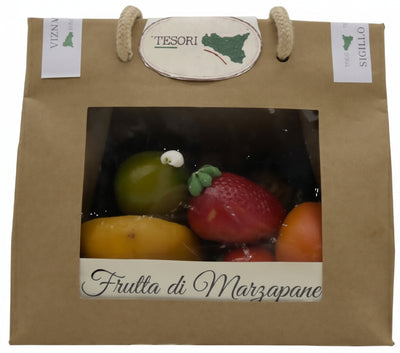 Frutta di Marzapane assortita 300g 9 pezzi Frutta Dolce Decorativa ad Uso Alimentare di Zucchero Fruttini Colorati frutta di marzapane Tesori Di Sicilia - Nicosia, Commerciovirtuoso.it