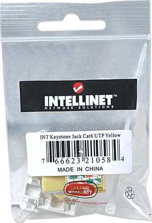 Frutto-Keystone-RJ45-Cat.6-UTP-non-schermato-Giallo-Intellinet