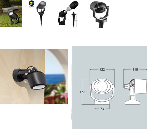 FUMAGALLI MINITOMMY NERO SATIN LED GU10 6W CCT SET | 1M1000000AXL1K Illuminazione/Illuminazione per esterni/Lampade da parete Zencoccostore - Formia, Commerciovirtuoso.it