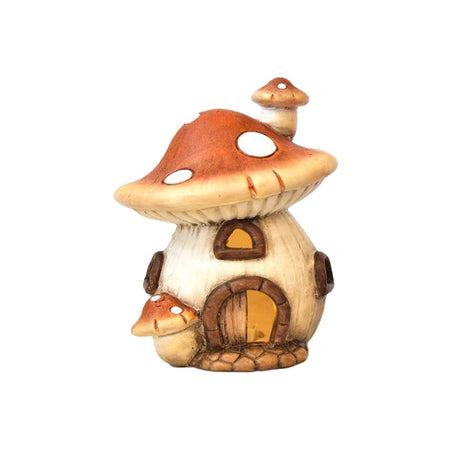 Funghetto in terracotta con luci uso interno per decorazioni natalizie