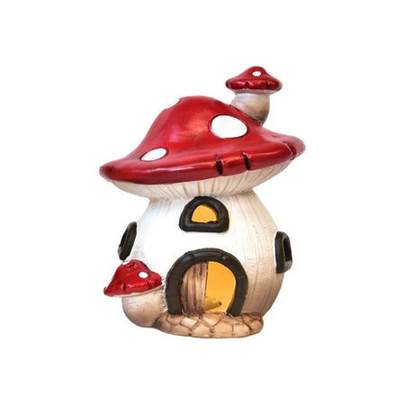 Funghetto in terracotta con luci uso interno per decorazioni natalizie