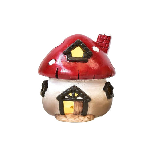 Funghetto in terracotta con luci uso interno per decorazioni natalizie