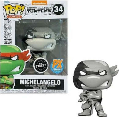 Funko-60653-POP-COMCS-TMNT-Michelangelo-Black-&-White-Limited-Edition