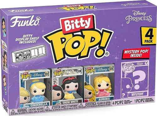 FUNKO-BITTY-POP-DISNEY-PRINCESS-CINDERELLA,-SNOW-WHITE,-AURORA-E-UNA-MINI-FIGURA-MISTERIOSA-A-SORPRESA