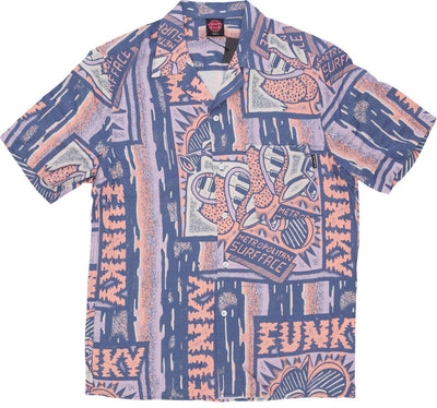 FUNKY-Camicia-Manica-Corta-Uomo-Surface-Viscose-Shirt-Stone-Multi-da-uomo