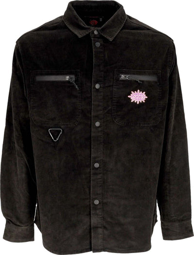 FUNKY-Camicia-Manica-Lunga-Uomo-Ultra-Corduroy-Shirt-Black-da-uomo