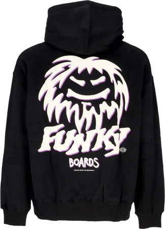 FUNKY-Felpa-Cappuccio-Uomo-Oldschool-Hoodie-Black-da-uomo
