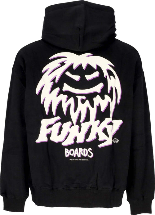FUNKY-Felpa-Cappuccio-Uomo-Oldschool-Hoodie-Black-da-uomo