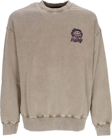 FUNKY-Felpa-Leggera-Girocollo-Uomo-Stoner-Idols-Crewneck-Washed-Sand-da-uomo