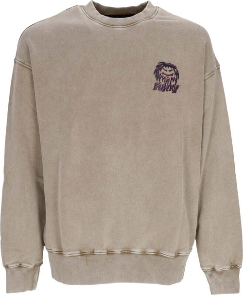 FUNKY-Felpa-Leggera-Girocollo-Uomo-Stoner-Idols-Crewneck-Washed-Sand-da-uomo