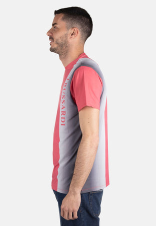 TRUSSARDI T-SHIRT VERTICAL LOGO da uomo