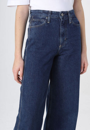 calvin klein jeans HR WIDE - ARCHIVE BLUE RINSE da donna