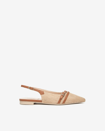 NeroGiardini Donna Sling-Back in Tessuto e Pelle