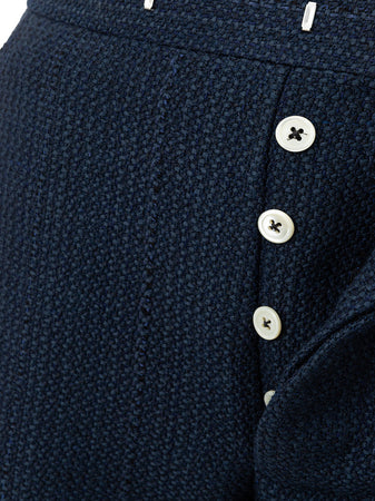 Thom Browne Pantalone in Tweed blu da uomo