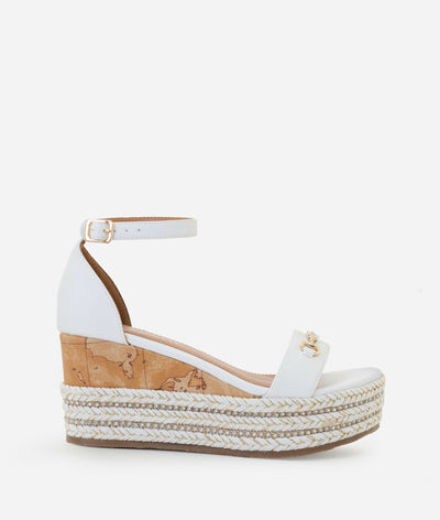 Alviero Martini 1° Classe Donna Sandali in eco nappa con zeppa in corda
