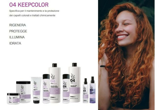 Spray Bifasico Capelli Colorati Puring Keep Color – Leave-In Idratante Protettivo Anti Sbiadimento, Districante con Olio di Lino e Vitamina E