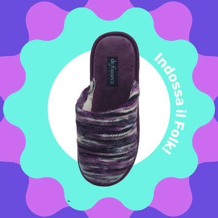 de fonseca Folk Meravigliose Ciabatte Artistiche da Donna, Pantofole Invernali in Cotone di Prima Scelta, Slippers Comode e Lavabili per Casa, Ultima Moda qualità