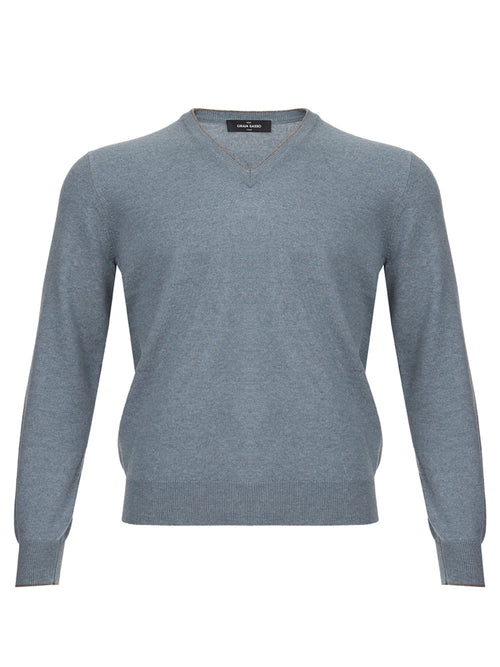 Gran Sasso Maglione Cashmere Scollo a V da uomo