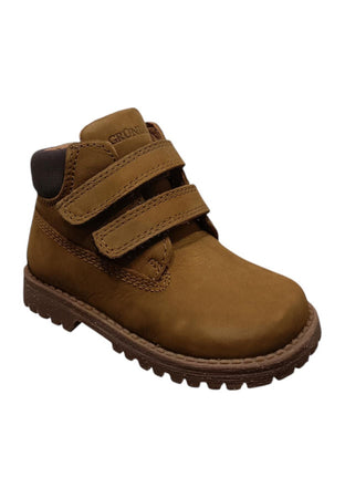 Boscaiolo bambino Grunland Junior Puof ocra pelle velcro comfort premium