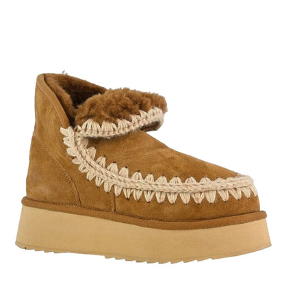 MOU stivali donna mou - mini eskimo platform boot - cognac da donna