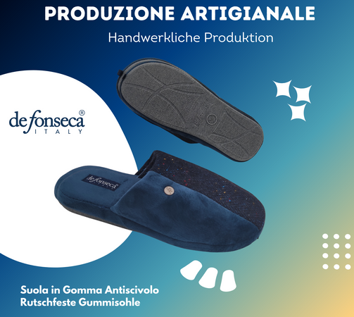 de fonseca Savoia Ciabatte Uomo Invernali da Casa, Pantofole Chiuse e Calde, Produzione Artigianale