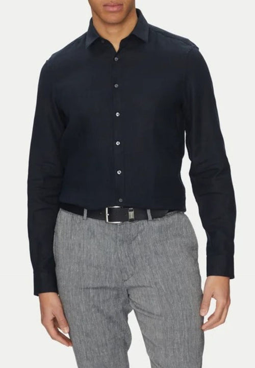 calvin klein CAMICIA LINEN SOLID SLIM SHIRT da uomo