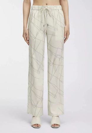 calvin klein PANTALONE LW SHINY SATIN PYJAMA PANT da donna