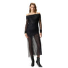 Pinko vestiti casual donna pinko - brucomela abito patch pizzi - nero da donna