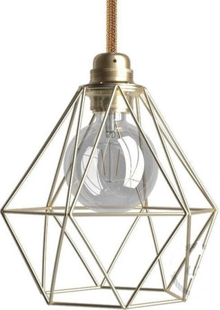 Gabbia paralume diamond in metallo con attacco E27 oro Illuminazione/Illuminazione per interni/Lampadari lampade a sospensione e plafoniere/Lampade a sospensione Led Mall Home - Napoli, Commerciovirtuoso.it