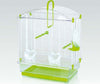 Gabbia-Per-Canarini-E-Piccoli-Volatili-Con-Fondo-In-Plastica-Verde-+-Accessori