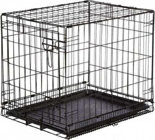 Gabbia-Per-Cani-Cane-In-Metallo-Nero-96-X-84-X-64-Cm-Per-Trasporto-Con-Ruote