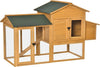 Gabbia-per-Galline-con-Casetta-e-Area-Aperta,-Nido-con-Tetto-Apribile-e-Rete-Metallica,-Pollaio-in-Legno-Giallo,-168x75x103cm-JD7D51-191LD7