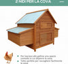 Gabbia-per-Galline-in-Legno-con-Tetto-Impermeabile,-Pollaio-Prefabbricato-da-Esterno,-160x98.5x107cm-NB8D51-014NB8